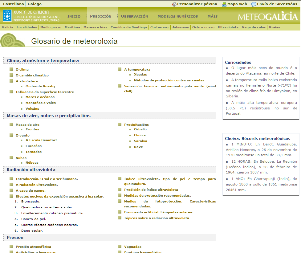 Glosario de meteoroloxía | Recurso educativo 34258