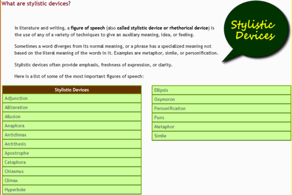 Stylistic devices | Recurso educativo 34542