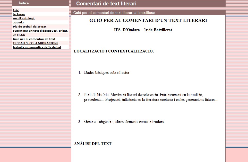 Guió per al comentari d'un text literari | Recurso educativo 35321