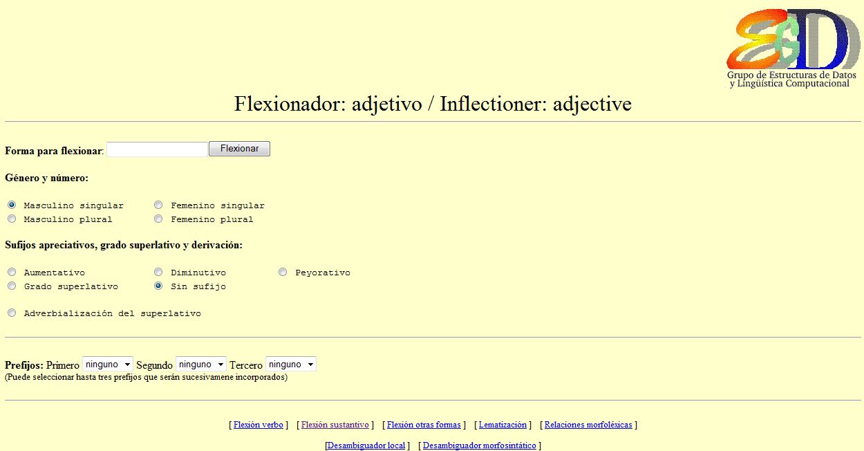 Flexionador de adjetivos | Recurso educativo 35759