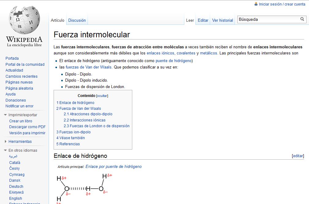 Fuerza intermolecular | Recurso educativo 35854