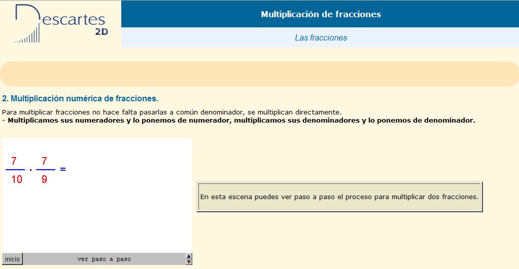 Multiplicación numérica de fracciones | Recurso educativo 36654