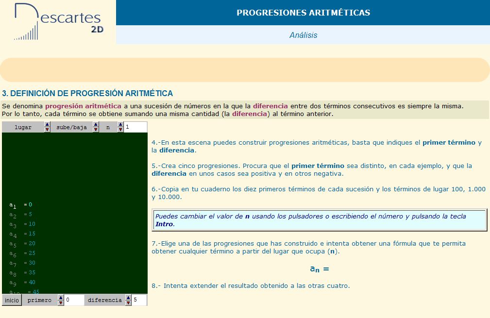 Definición de progresión aritmética | Recurso educativo 36842