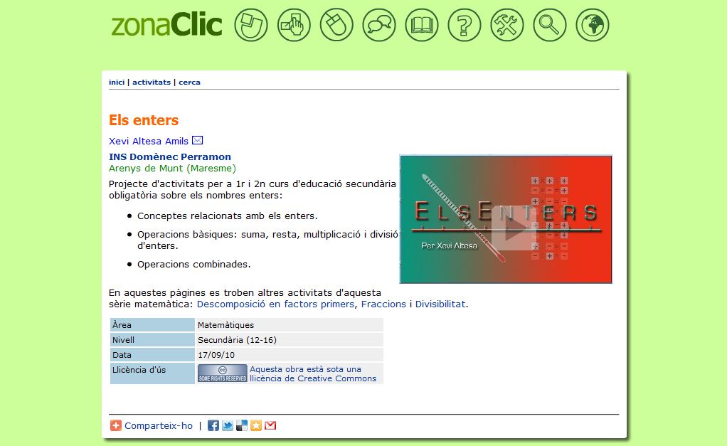 Els enters | Recurso educativo 36979