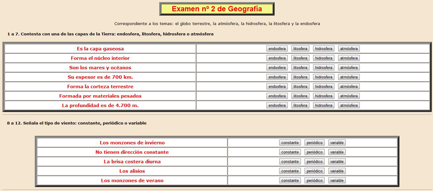 Examen de Geografía (2) | Recurso educativo 37237