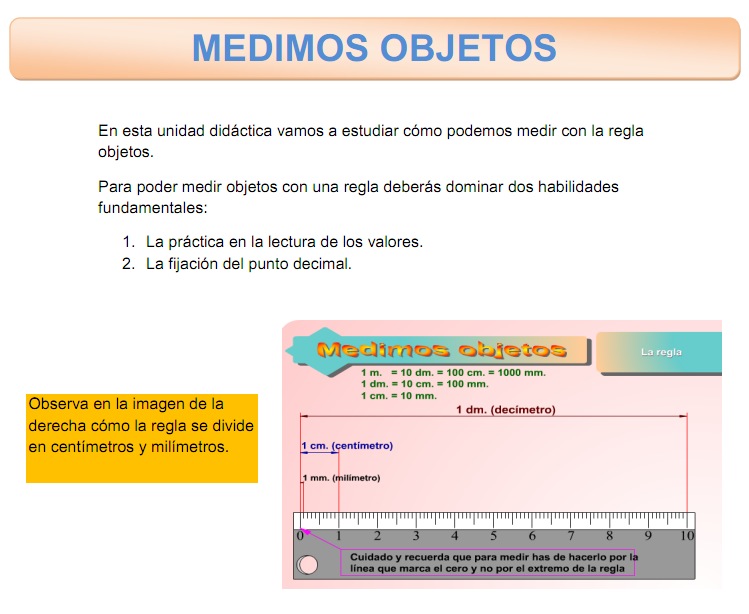 Medimos objetos con la regla | Recurso educativo 37335