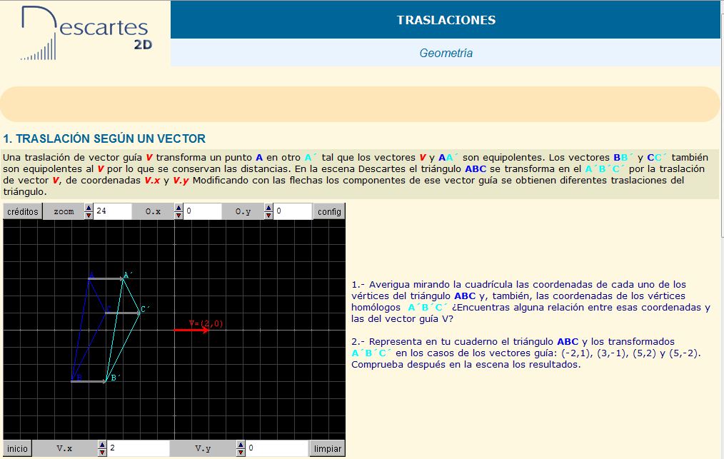 Traslación según un vector | Recurso educativo 37441