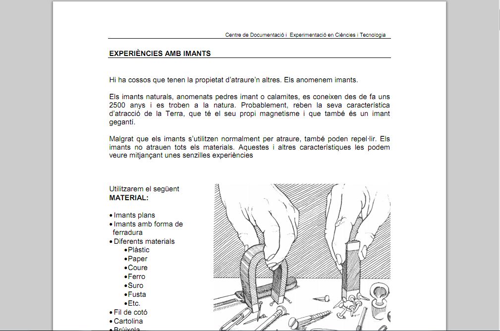 Experiències amb imants | Recurso educativo 38075