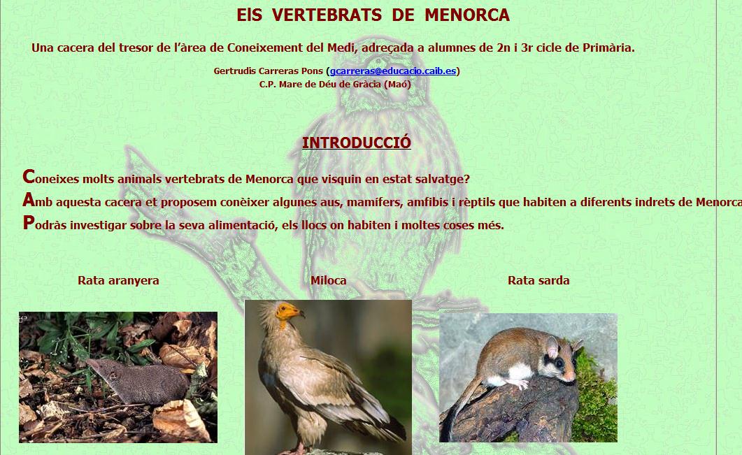 Els vertebrats de Menorca | Recurso educativo 38282