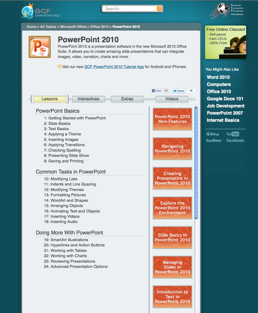 Tutorial: PowerPoint 2010 | Recurso educativo 41466