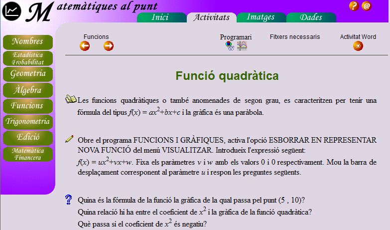 Funció quadràtica | Recurso educativo 46022