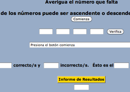 Actividad: completar secuencias de números | Recurso educativo 48141