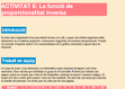 Activitat 1: La funció de proporcionalitat inversa | Recurso educativo 83105