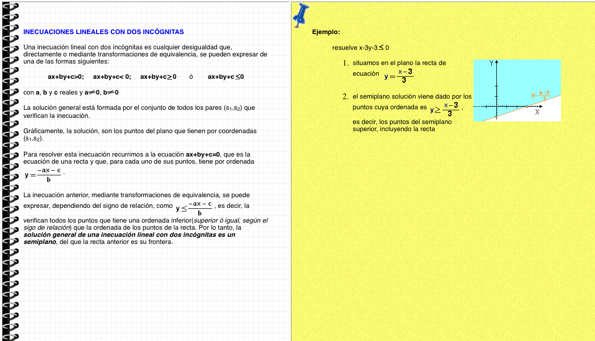 Inecuaciones de primer grado con dos incógnitas. Actividades propuestas | Recurso educativo 90619