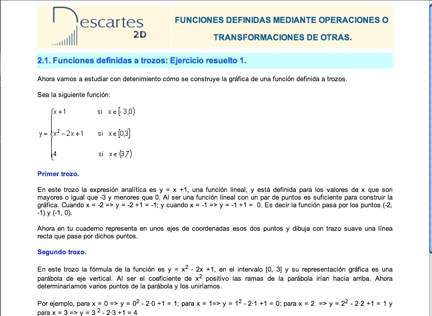 Funciones definidas a trozos: Ejercicio resuelto 1 | Recurso educativo 92169