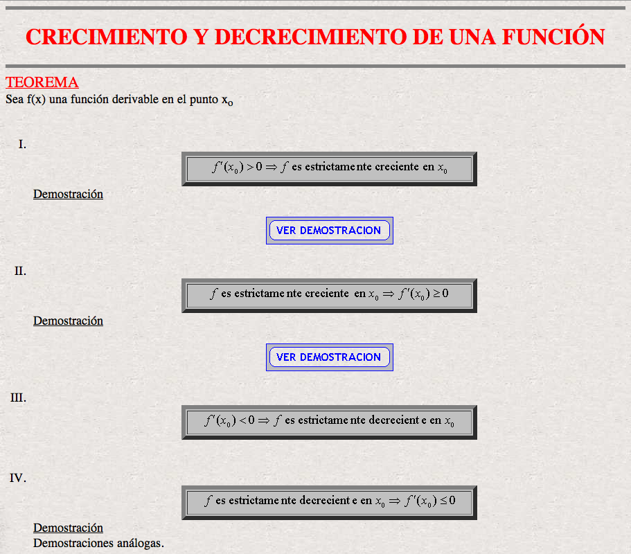 Crecimiento y decrecimiento de una función: Teorema | Recurso educativo 92227