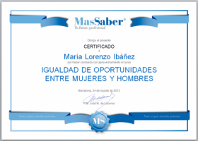 Curso de Igualdad de oportunidades entre mujeres y hombres | MasSaber | Recurso educativo 114055