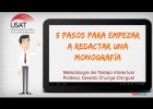 5 pasos para empezar a redactar una monografía | Recurso educativo 682553