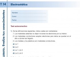 Evalúa tus conocimientos. 14. Electrostática | Recurso educativo 724610