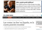 Las ventas 'on line' en España, en la cuarta posición mundial | Recurso educativo 751790